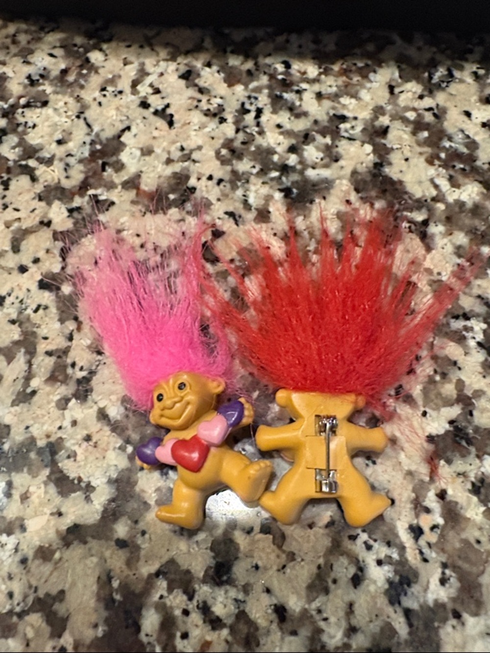 Troll Plush Hair Figure Pin - Pink & Red Hair Kids Toy